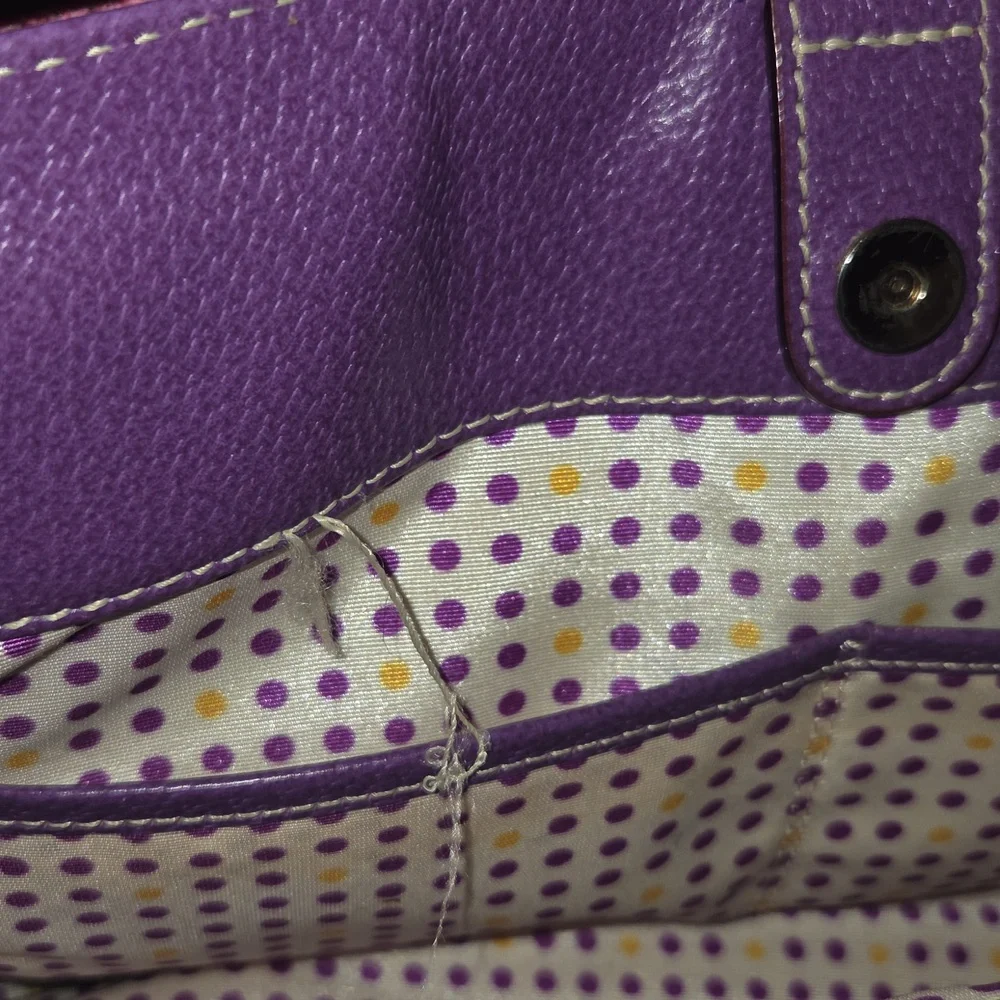 Kate Spade Purple Pebbled Leather Tote - Picture 11 of 12